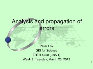 Analysis and propagation of errors