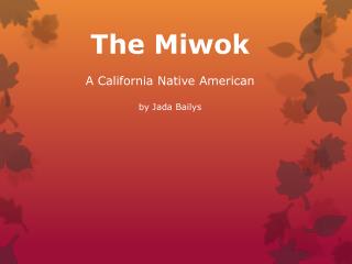 The Miwok A California Native American by Jada Bailys