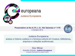 Presentation at the A:.R:.L:.S:. Rei Salomão nº 1179 4 Outubro 2012 