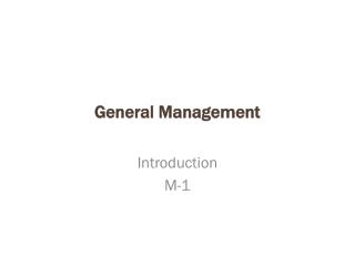 General Management