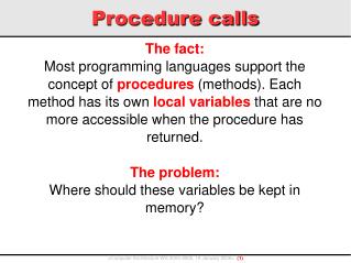 Procedure calls