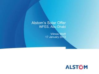 Alstom’s Solar Offer WFES, Abu Dhabi
