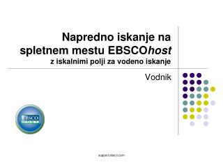 Napredno iskanje na spletnem mestu EBSCO host z iskalnimi polji za vodeno iskanje