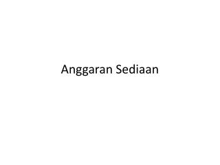 Anggaran Sediaan