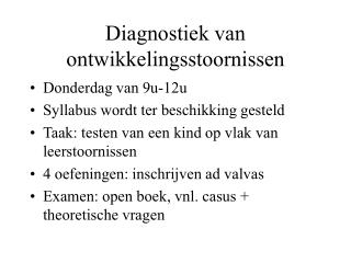 Diagnostiek van ontwikkelingsstoornissen