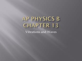 AP Physics B Chapter 13