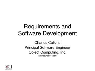 Requirements and Software Development