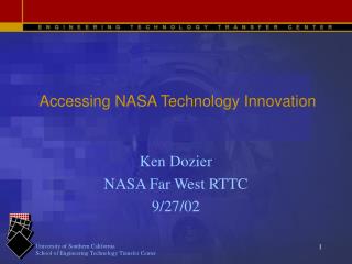 Accessing NASA Technology Innovation