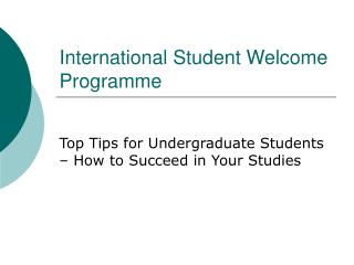 International Student Welcome Programme