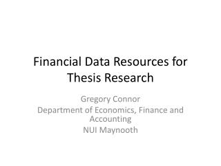 Financial Data Resources for Thesis Research