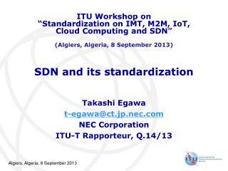 SDN and its standardization