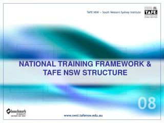 NATIONAL TRAINING FRAMEWORK &amp; TAFE NSW STRUCTURE