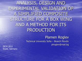 Plamen Roglev Technical University Sofia – Branch Plovdiv plroglev@mail.bg