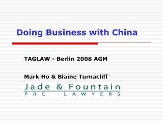 Doing Business with China