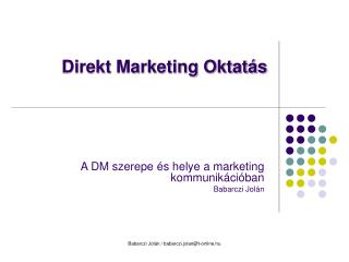 Direkt Marketing Oktatás