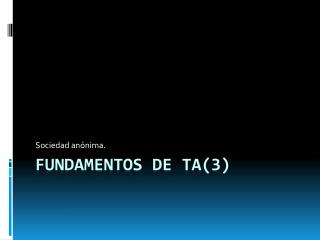 Fundamentos de TA(3)