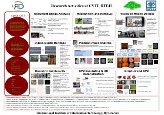 Research Activities at CVIT, IIIT-H