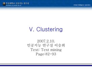 V. Clustering