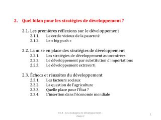 Quel bilan pour les stratégies de développement ?