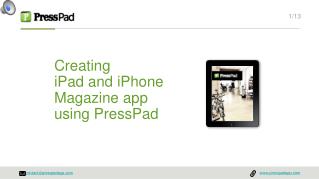 Publishing on iPad with PressPad