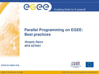 Parallel Programming on EGEE: Best practices