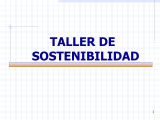 TALLER DE SOSTENIBILIDAD