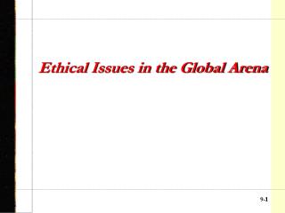 Ethical Issues in the Global Arena