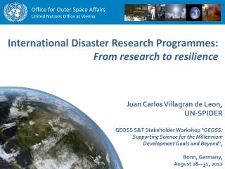 International Disaster Research Programmes: From research to resilience
