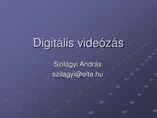 Digitális videózás