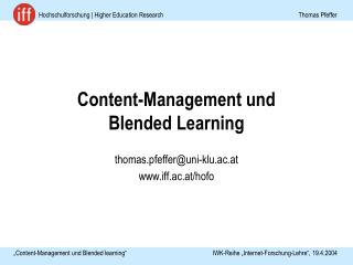 Content-Management und Blended Learning