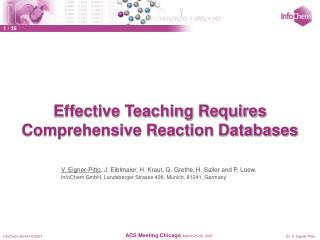 Effective Teaching Requires Comprehensive Reaction Databases