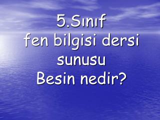 5.Sınıf fen bilgisi dersi sunusu Besin nedir?