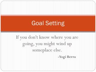 Goal Setting