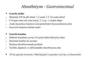Absorbsiyon - Gastrointestinal
