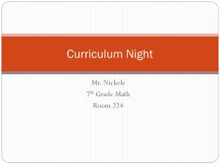 Curriculum Night