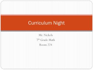 Curriculum Night