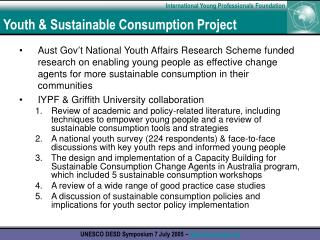 Youth &amp; Sustainable Consumption Project