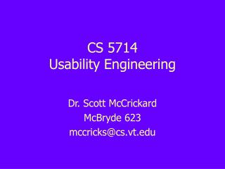 CS 5714 Usability Engineering