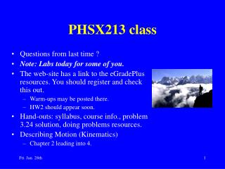 PHSX213 class