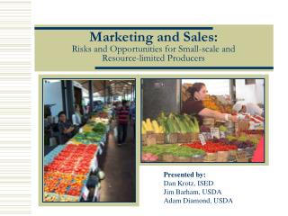 Marketing and Sales: Risks and Opportunities for Small-scale and Resource-limited Producers