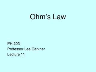 Ohm’s Law