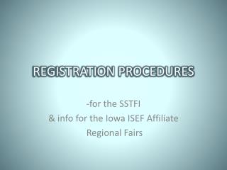 REGISTRATION PROCEDURES