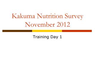 Kakuma Nutrition Survey November 2012