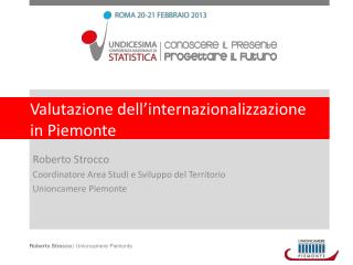 Valutazione dell’internazionalizzazione in Piemonte
