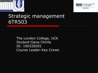 Strategic management 6TR503