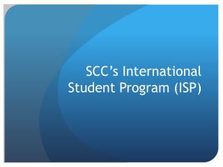 SCC’s International Student Program (ISP)