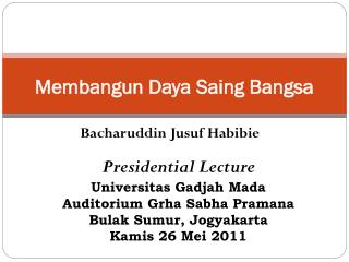 Presidential Lecture