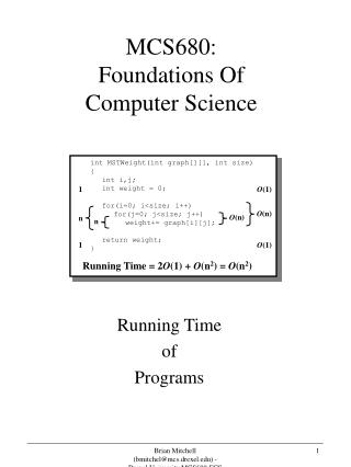 MCS680: Foundations Of Computer Science