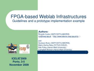 FPGA-based Weblab Infrastructures Guidelines and a prototype implementation example