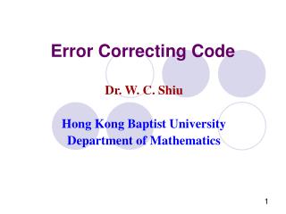 Error Correcting Code